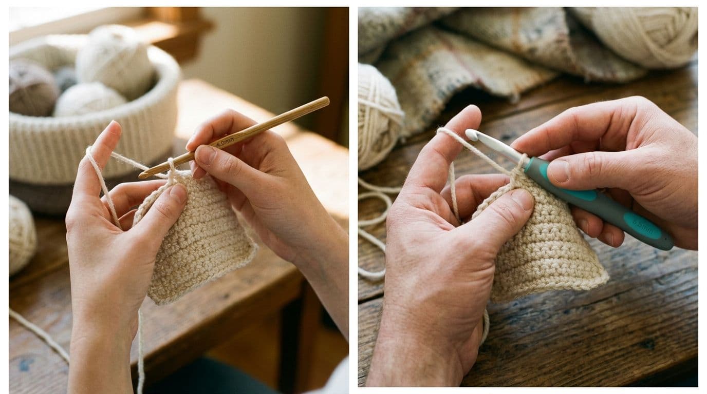 Comparison of crochet hook sizes for small hands versus large hands