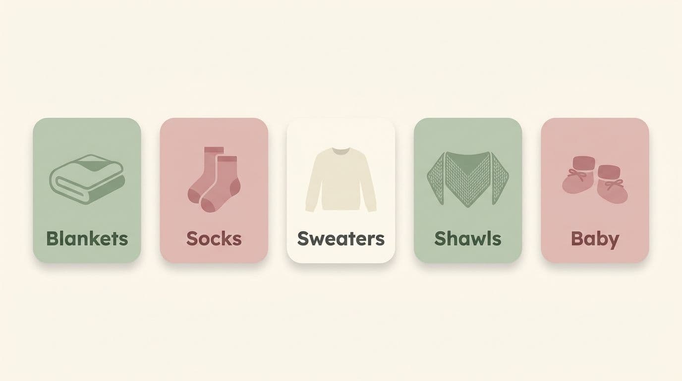 Choosing a yarn substitute by project type — blankets, socks, sweaters, shawls, and baby items