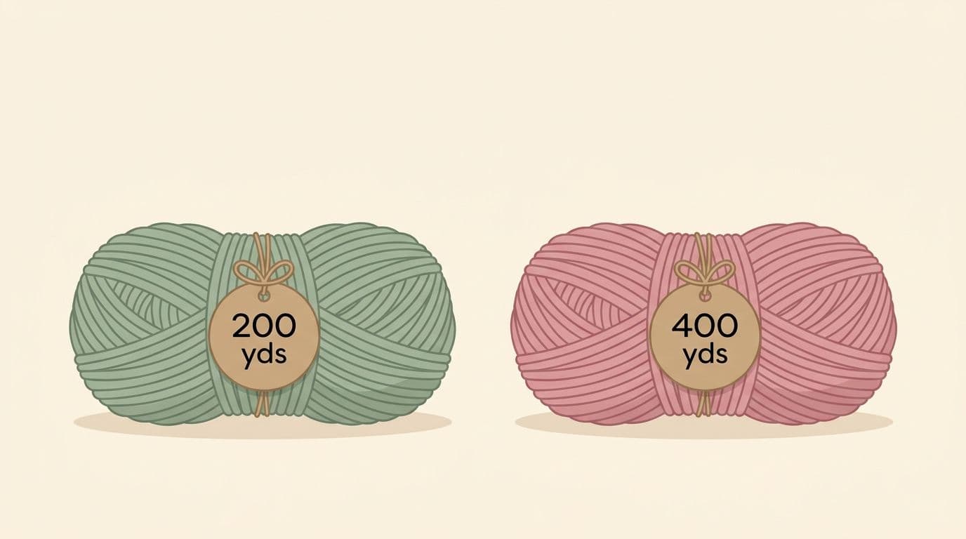 Same size yarn skeins with different yardage — why yardage per gram matters for substitution
